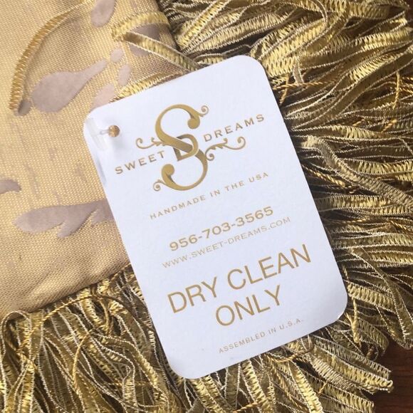 NEW Sweet dreams Neiman Marcus. Extra large, pillow, sham, gold fringe. ￼ - Picture 2 of 4